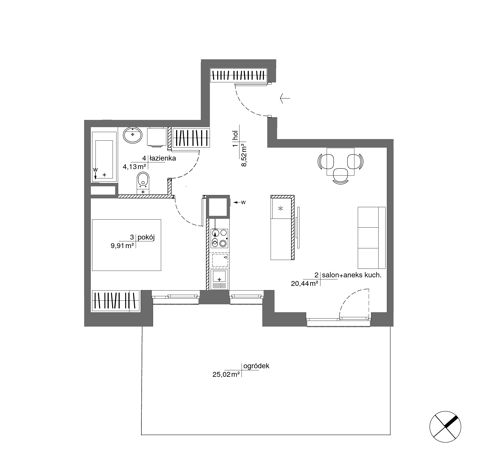 Plan 2 pok. 43m²