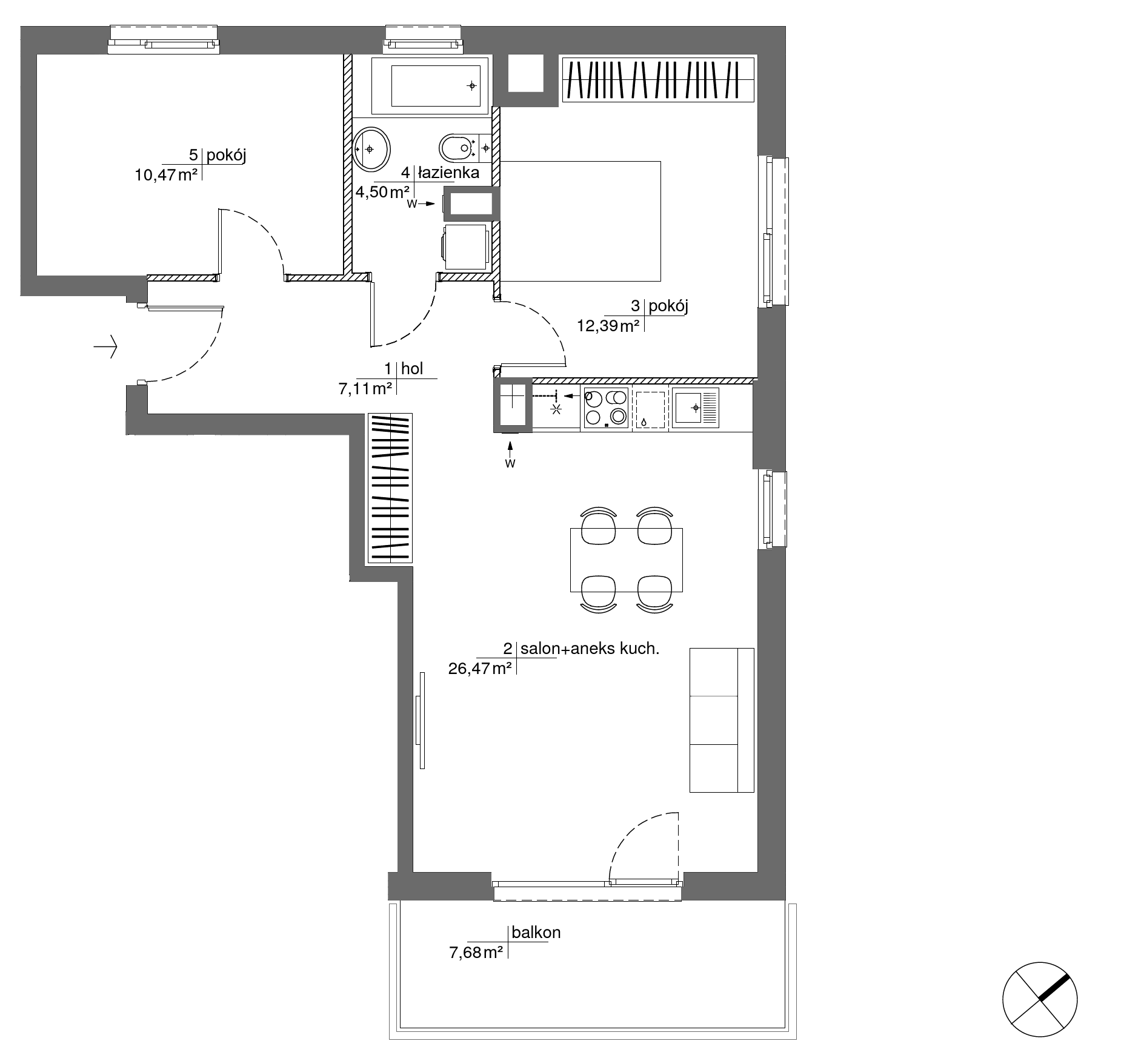 Plan 3 pok. 61m²