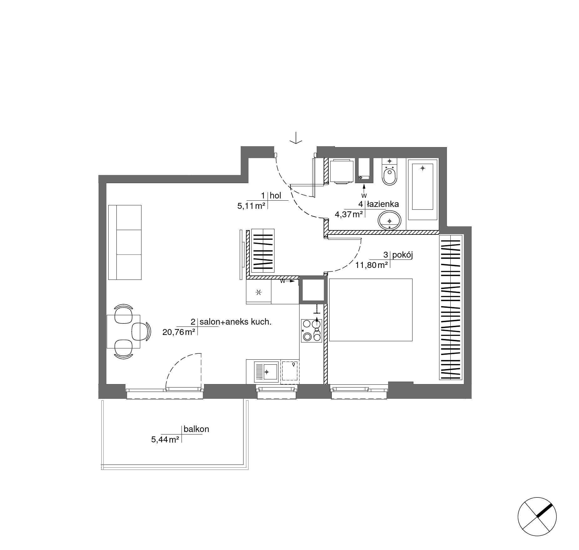 Plan 2 pok. 42m²