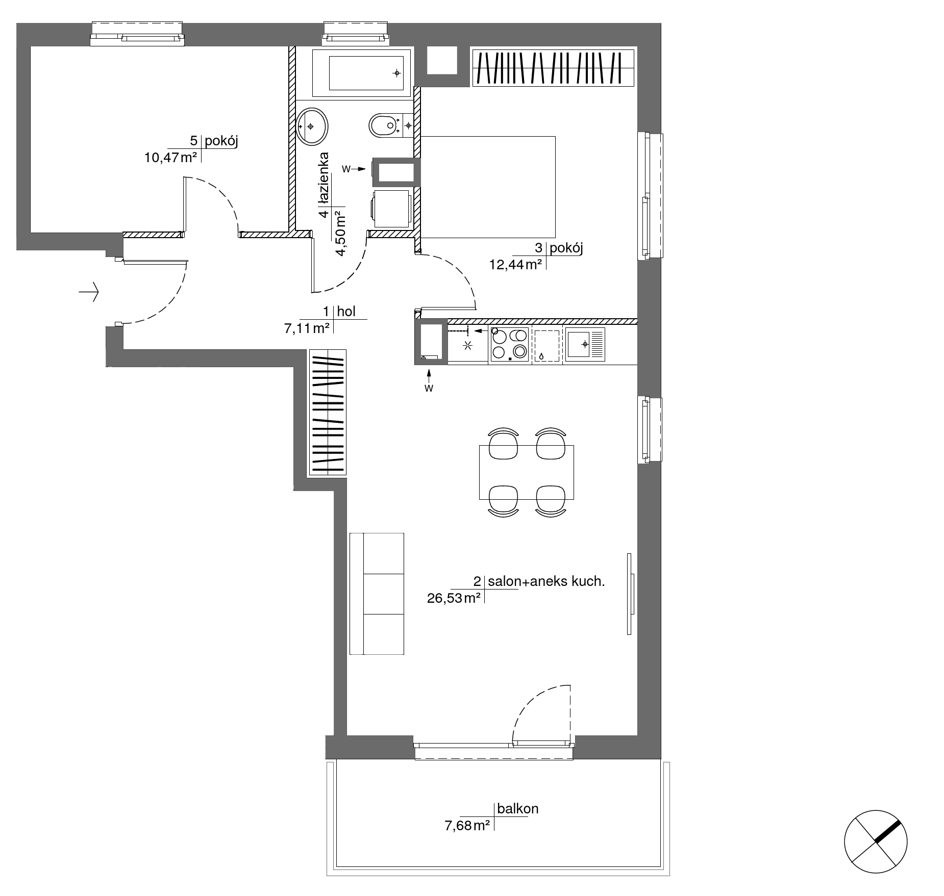 Plan 3 pok. 61m²