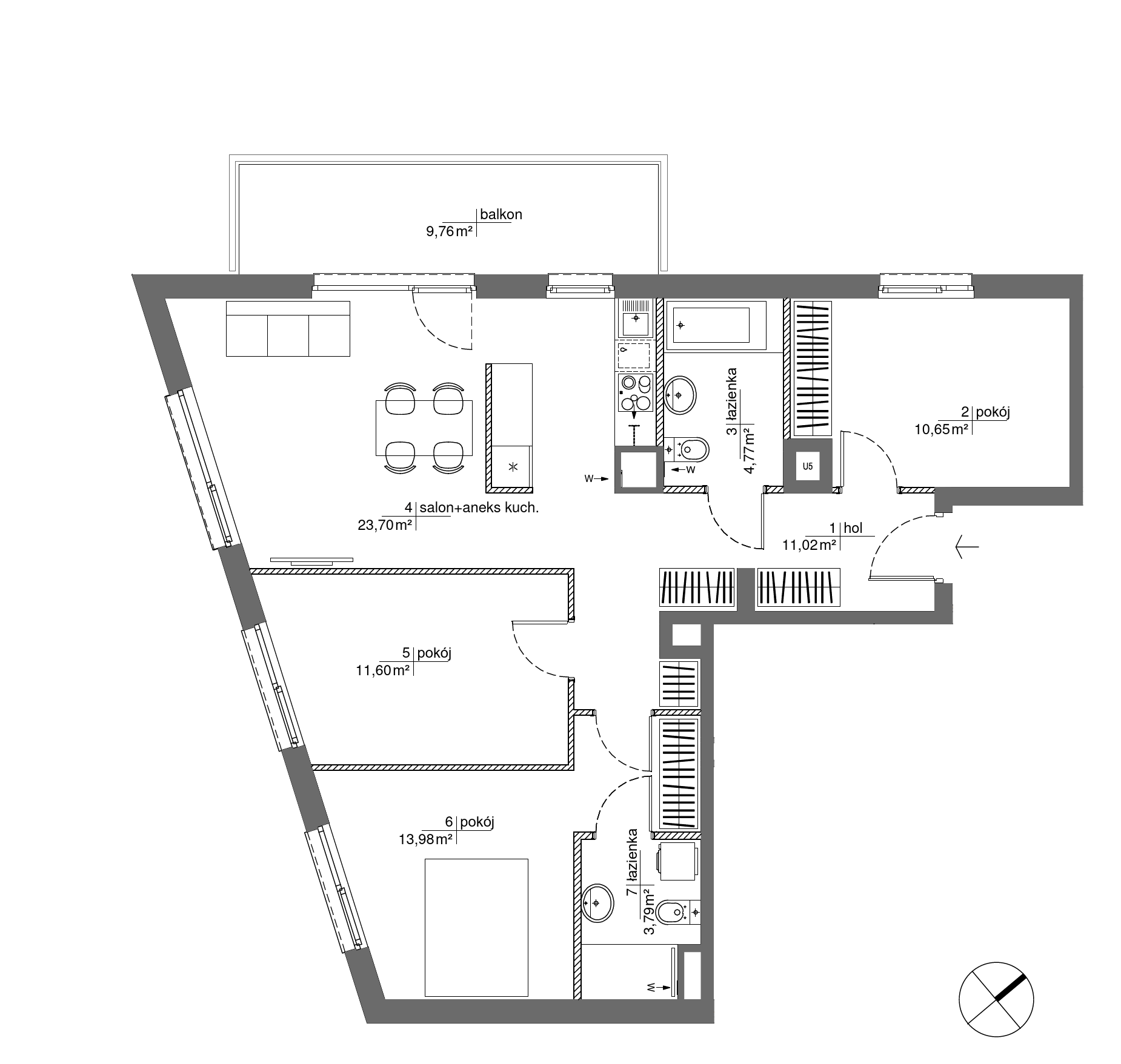 Plan 4 pok. 80m²