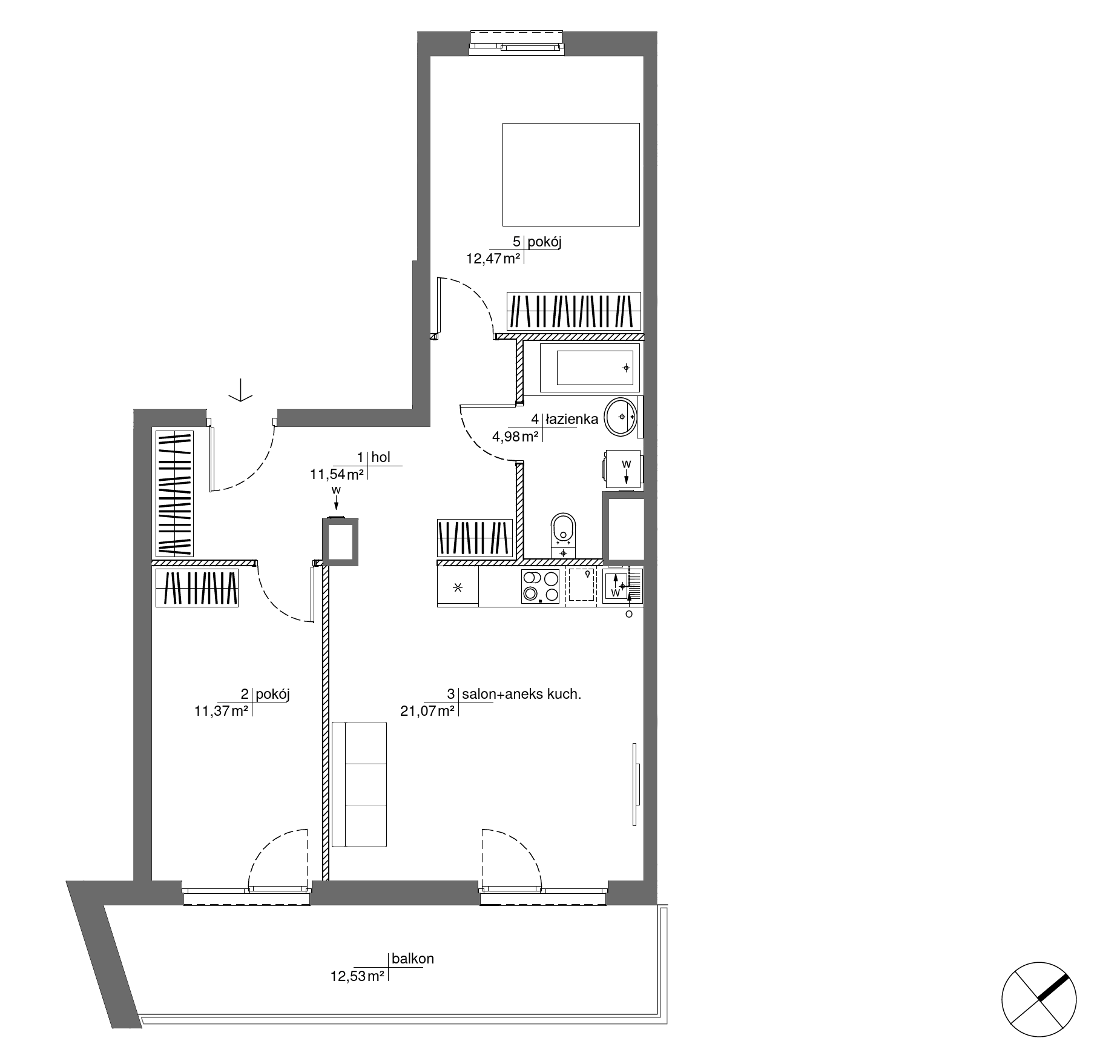 Plan 3 pok. 61m²
