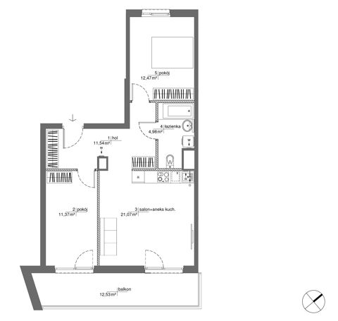 Plan 3 pok. 62m²