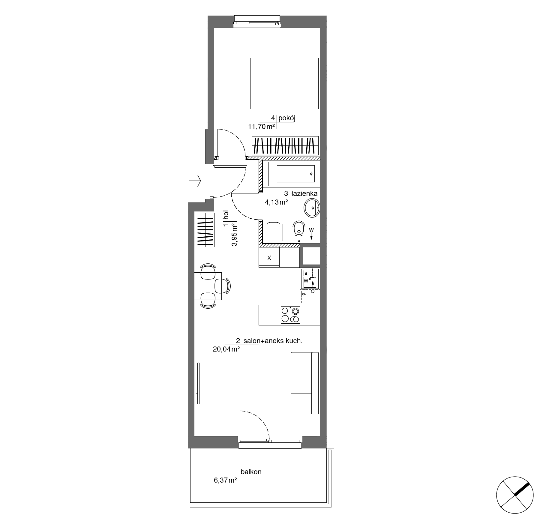 Plan 2 pok. 40m²