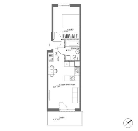 Plan 2 pok. 40m²