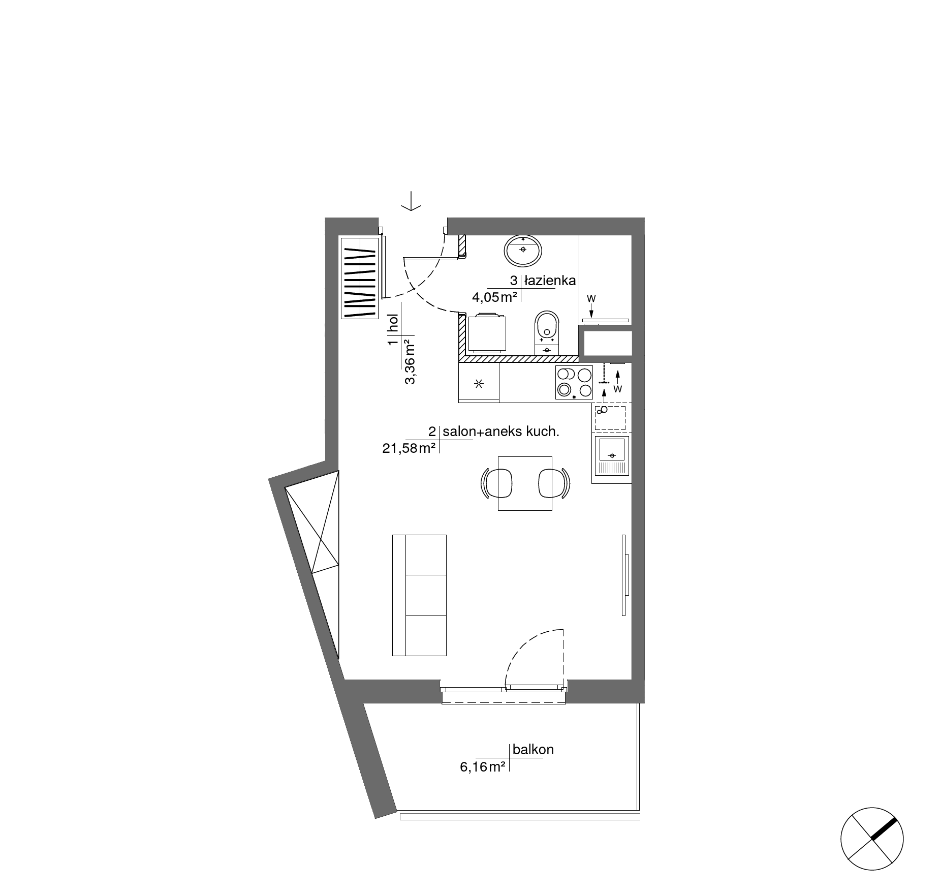Plan 1 pok. 29m²