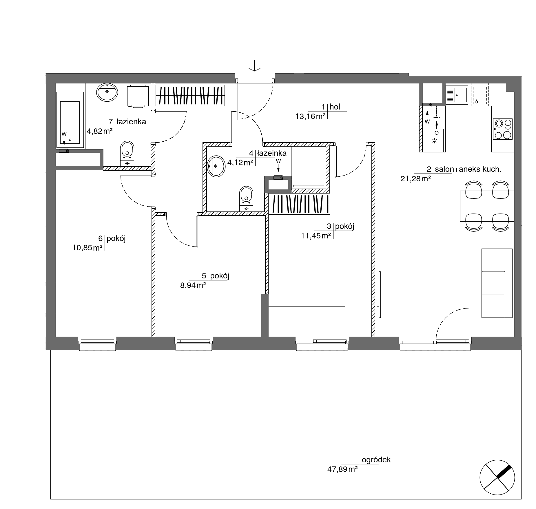 Plan 4 pok. 75m²