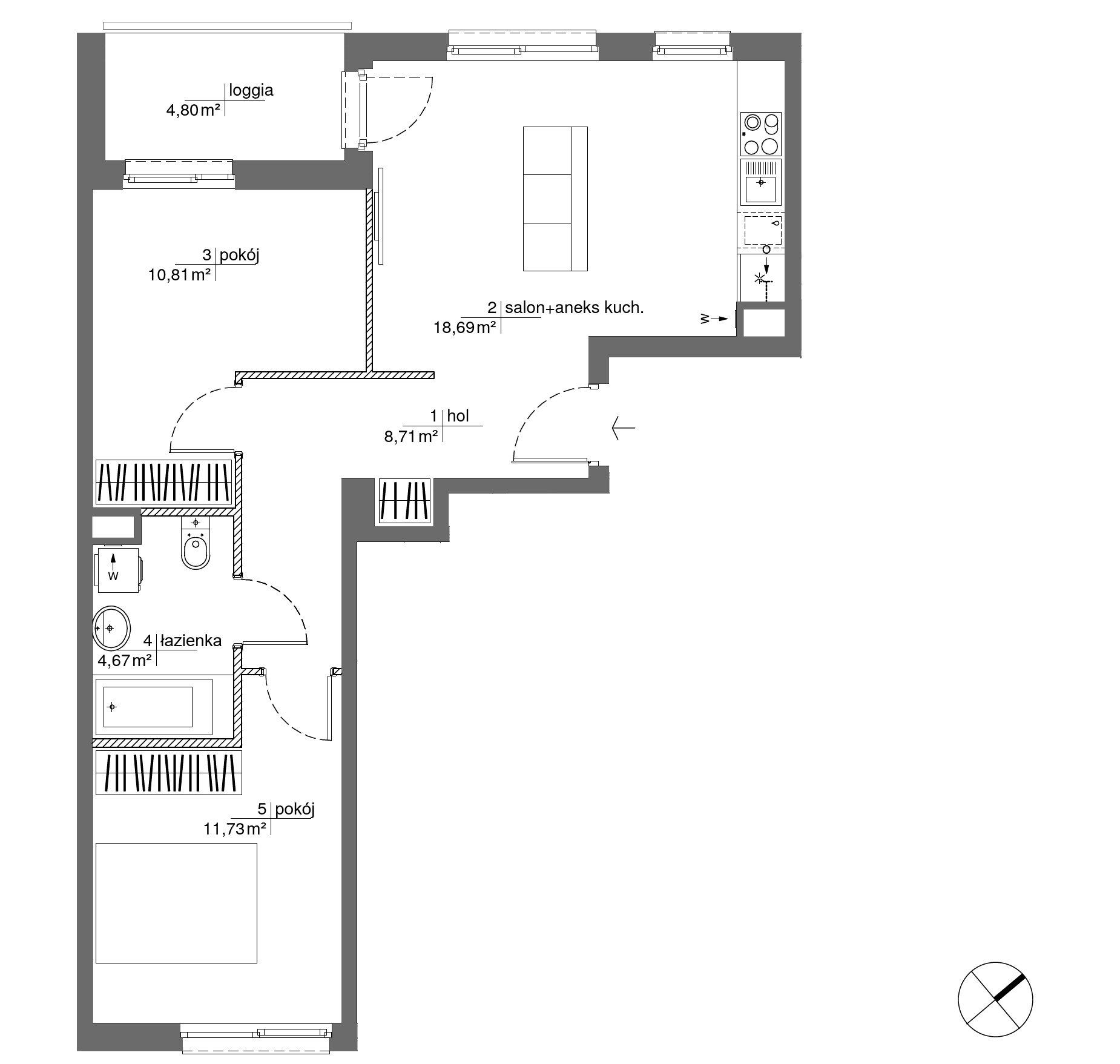 Plan 3 pok. 55m²