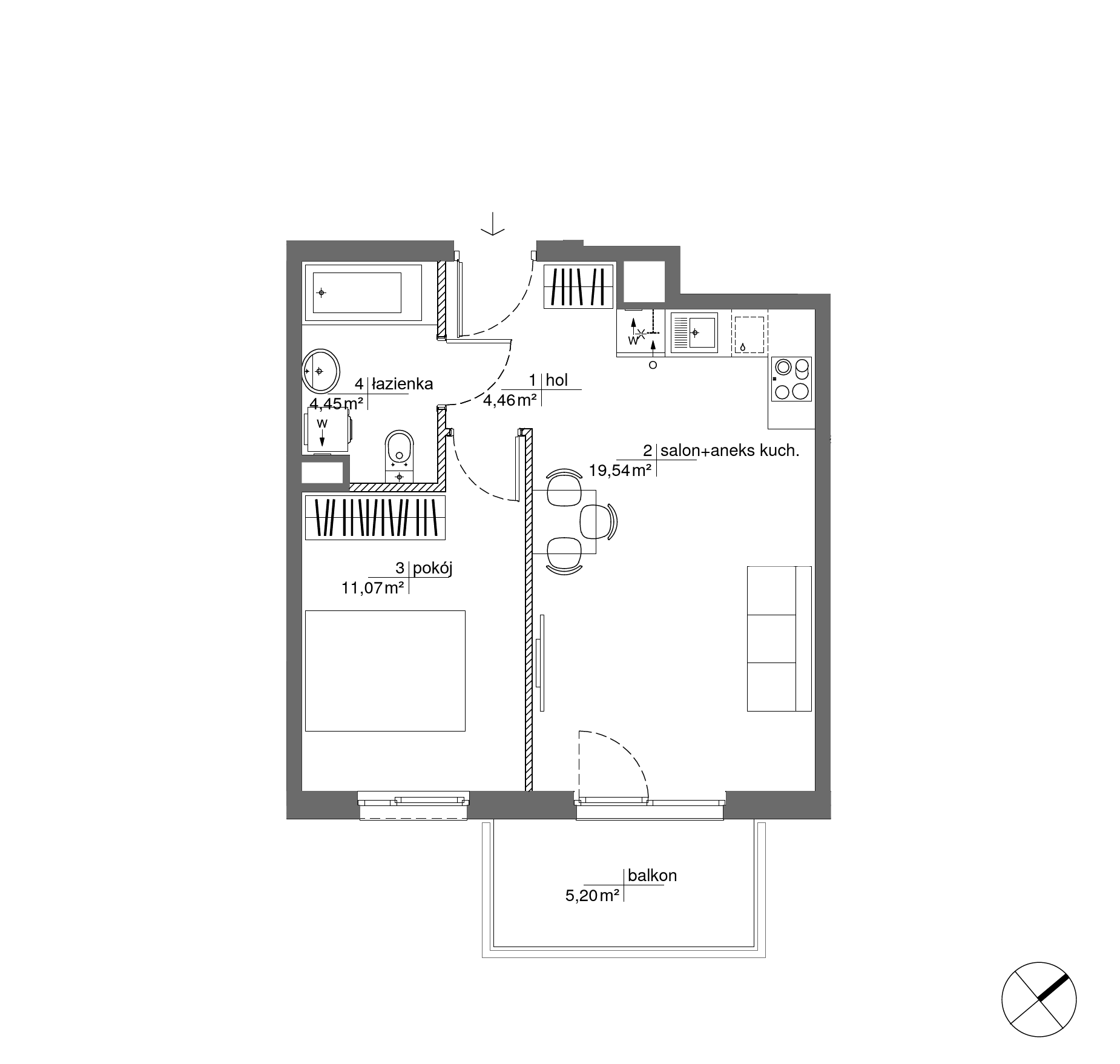Plan 2 pok. 40m²