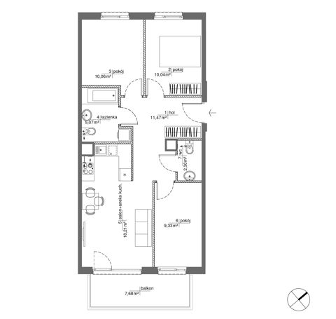 Plan 4 pok. 66m²