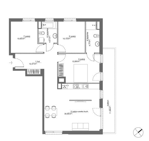 Plan 4 pok. 87m²