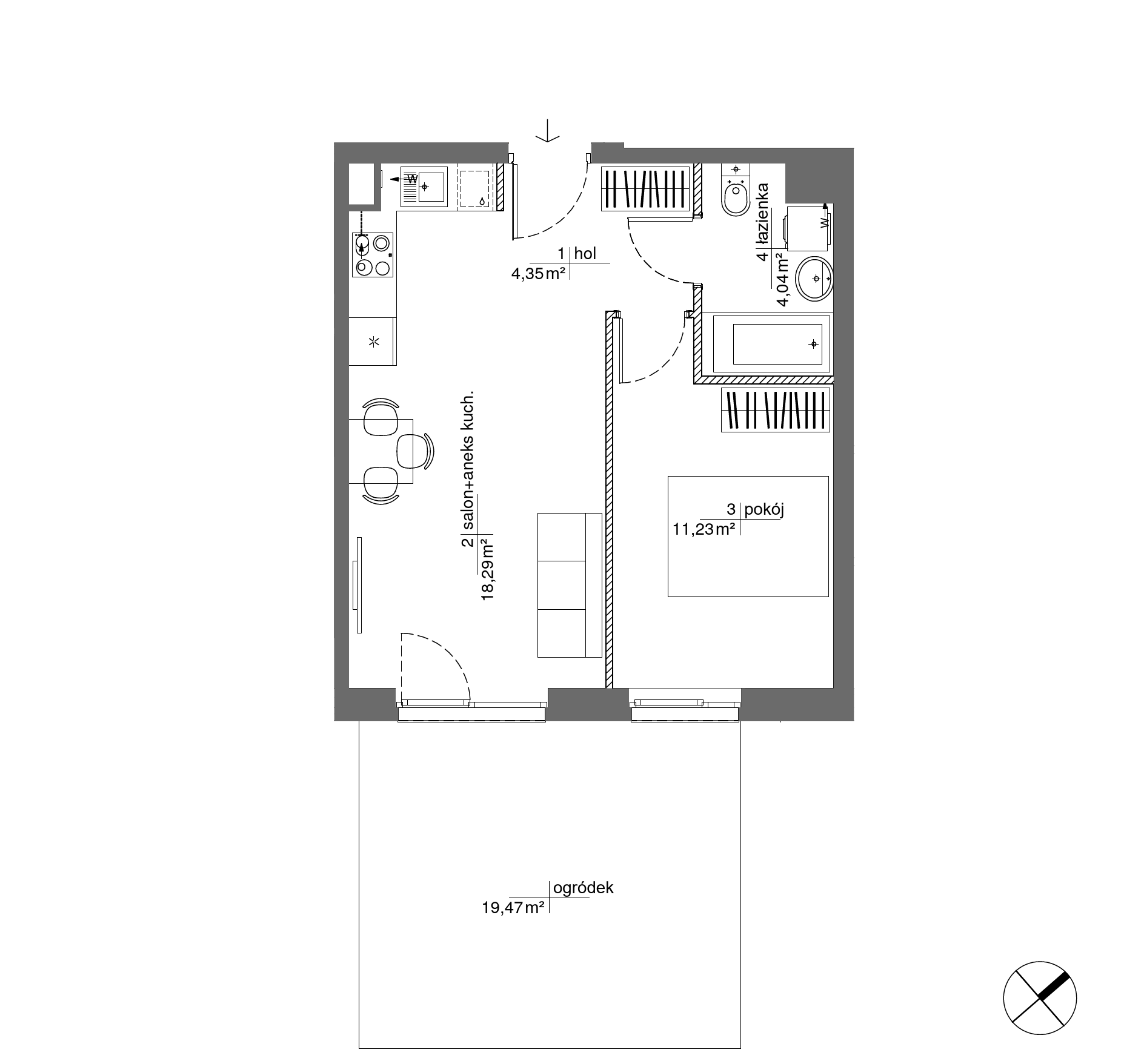 Plan 2 pok. 38m²