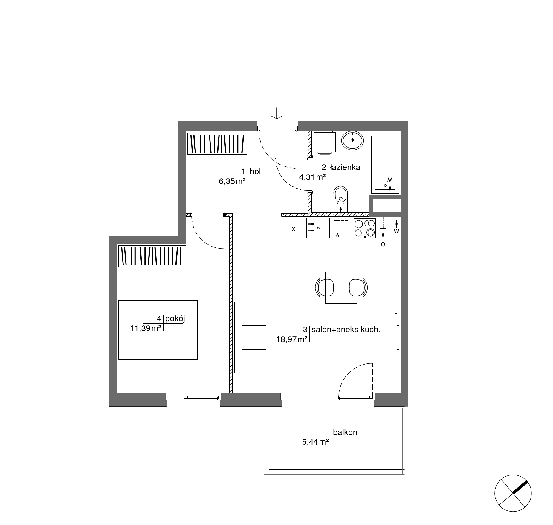 Plan 2 pok. 41m²