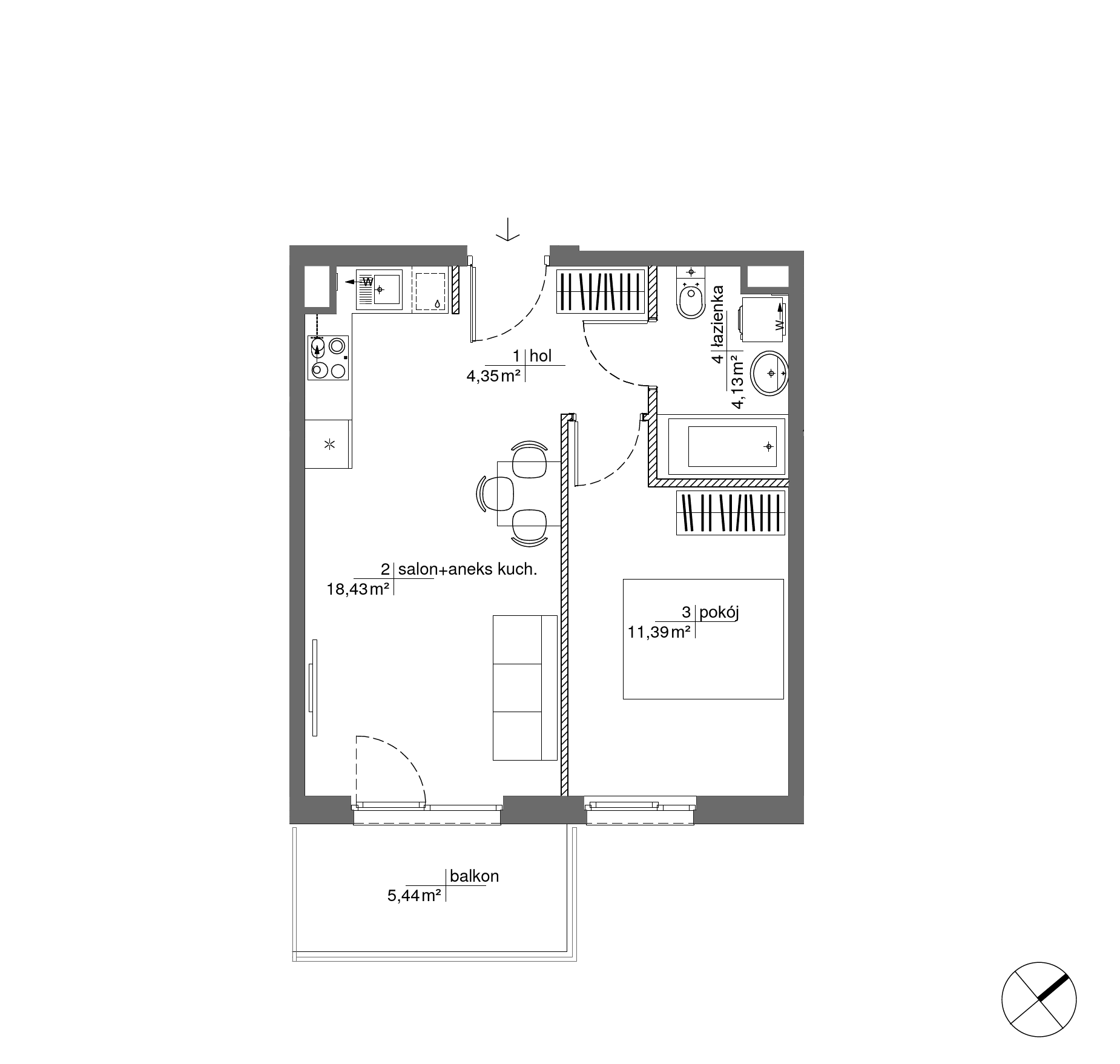 Plan 2 pok. 38m²