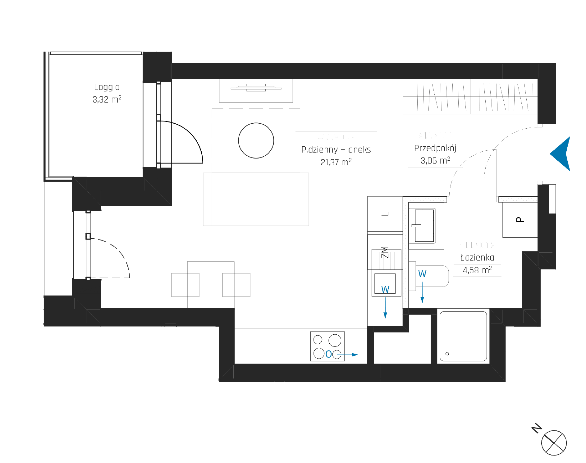 Plan 1 pok. 29m²
