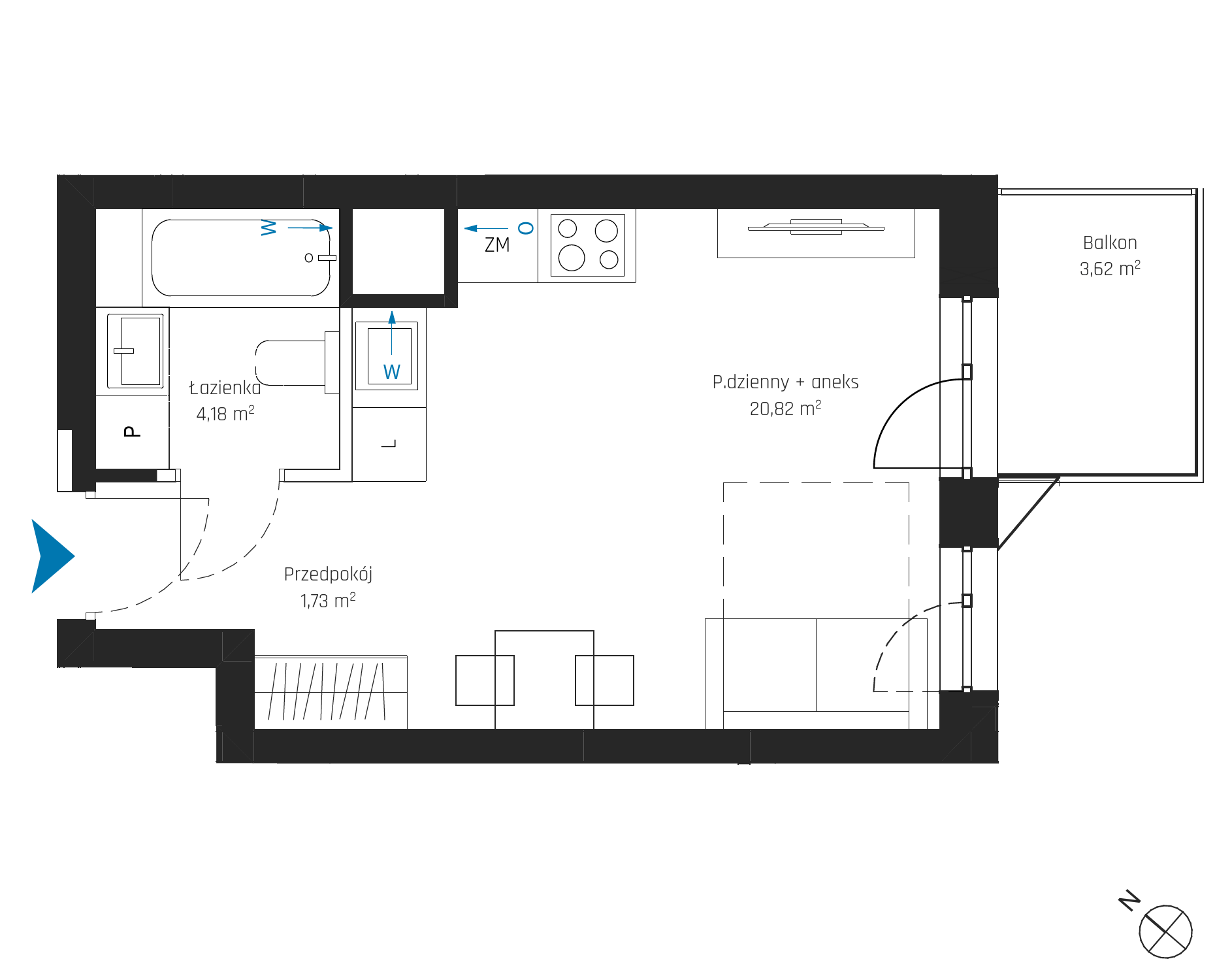 Plan 1 pok. 27m²