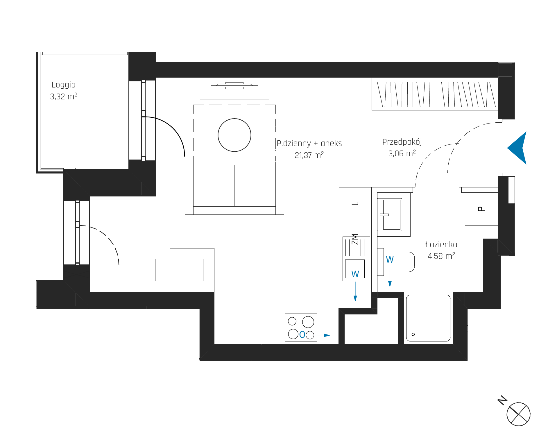 Plan 1 pok. 29m²