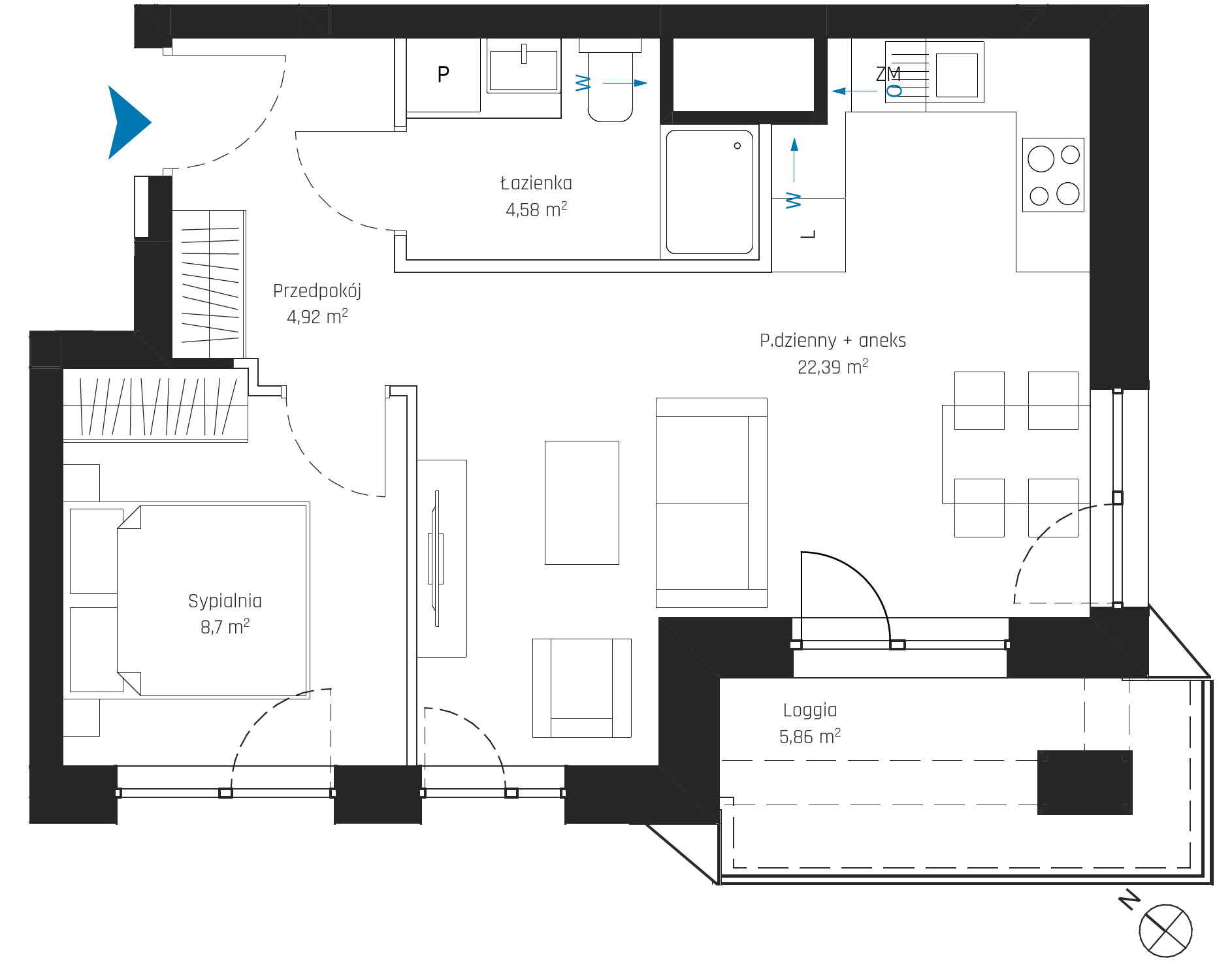 Plan 2 pok. 41m²