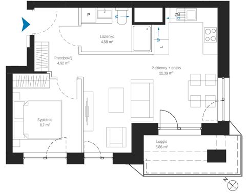 Plan 2 pok. 41m²
