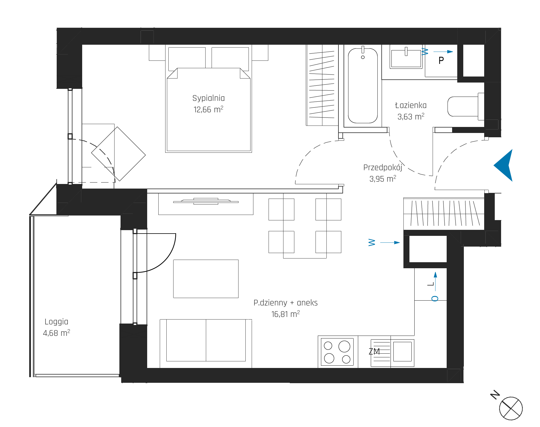 Plan 2 pok. 37m²