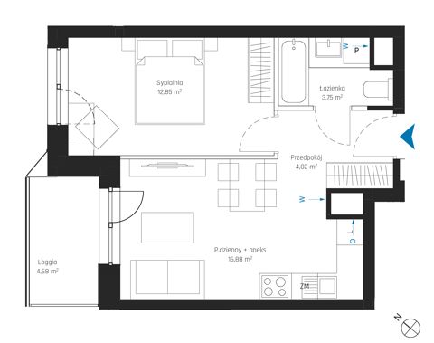 Plan 2 pok. 37m²