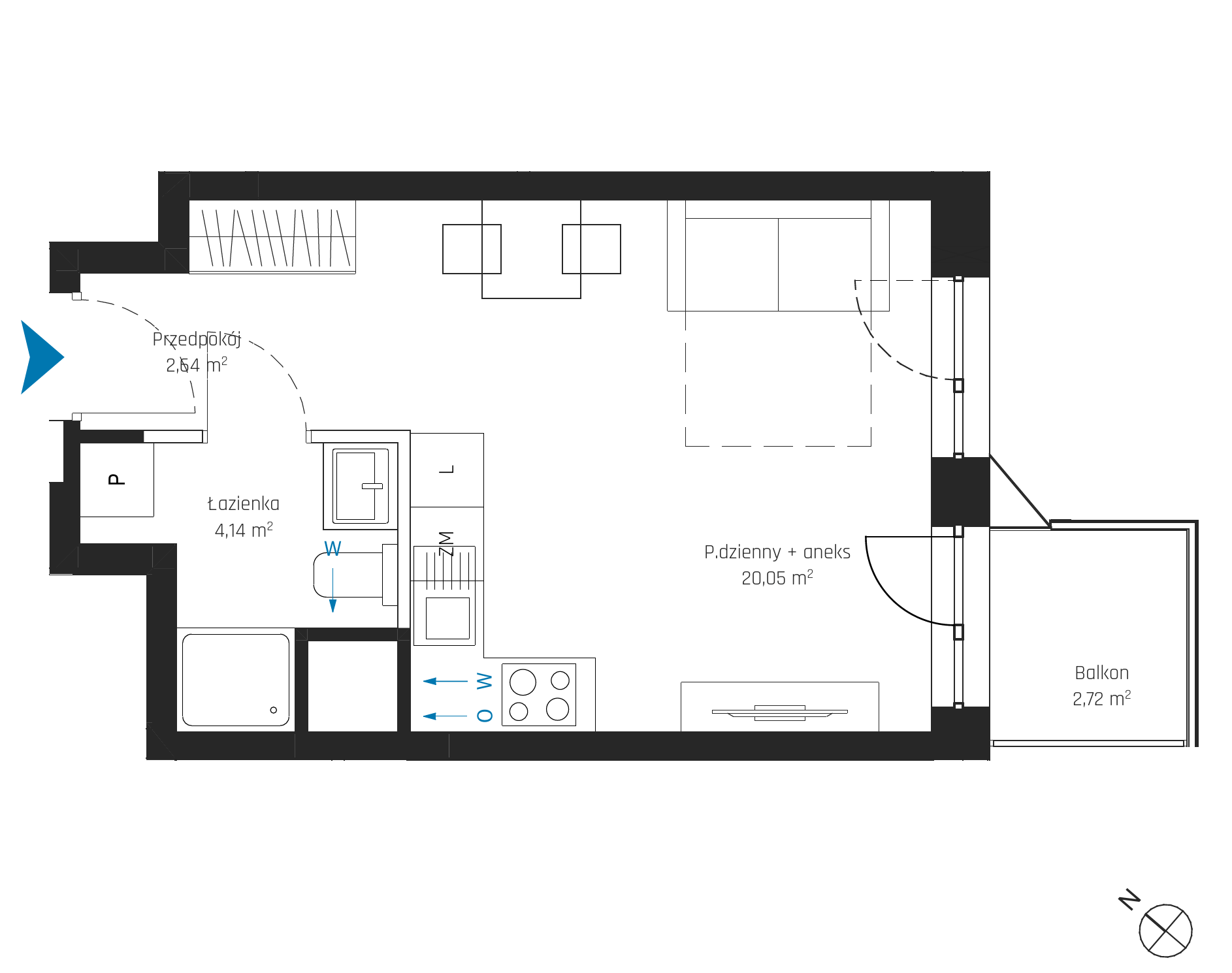Plan 1 pok. 27m²