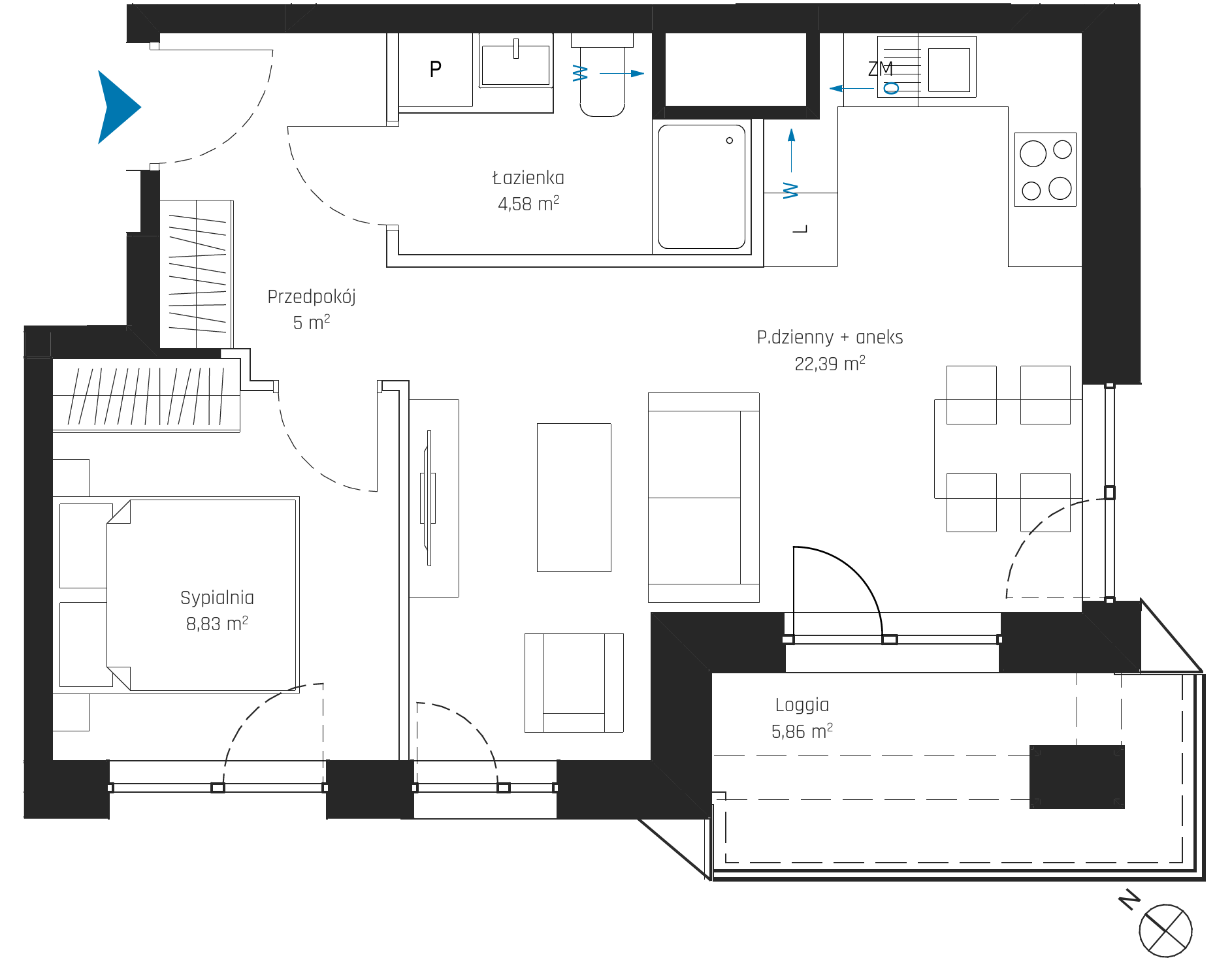 Plan 2 pok. 41m²