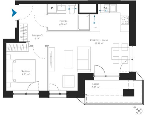 Plan 2 pok. 41m²