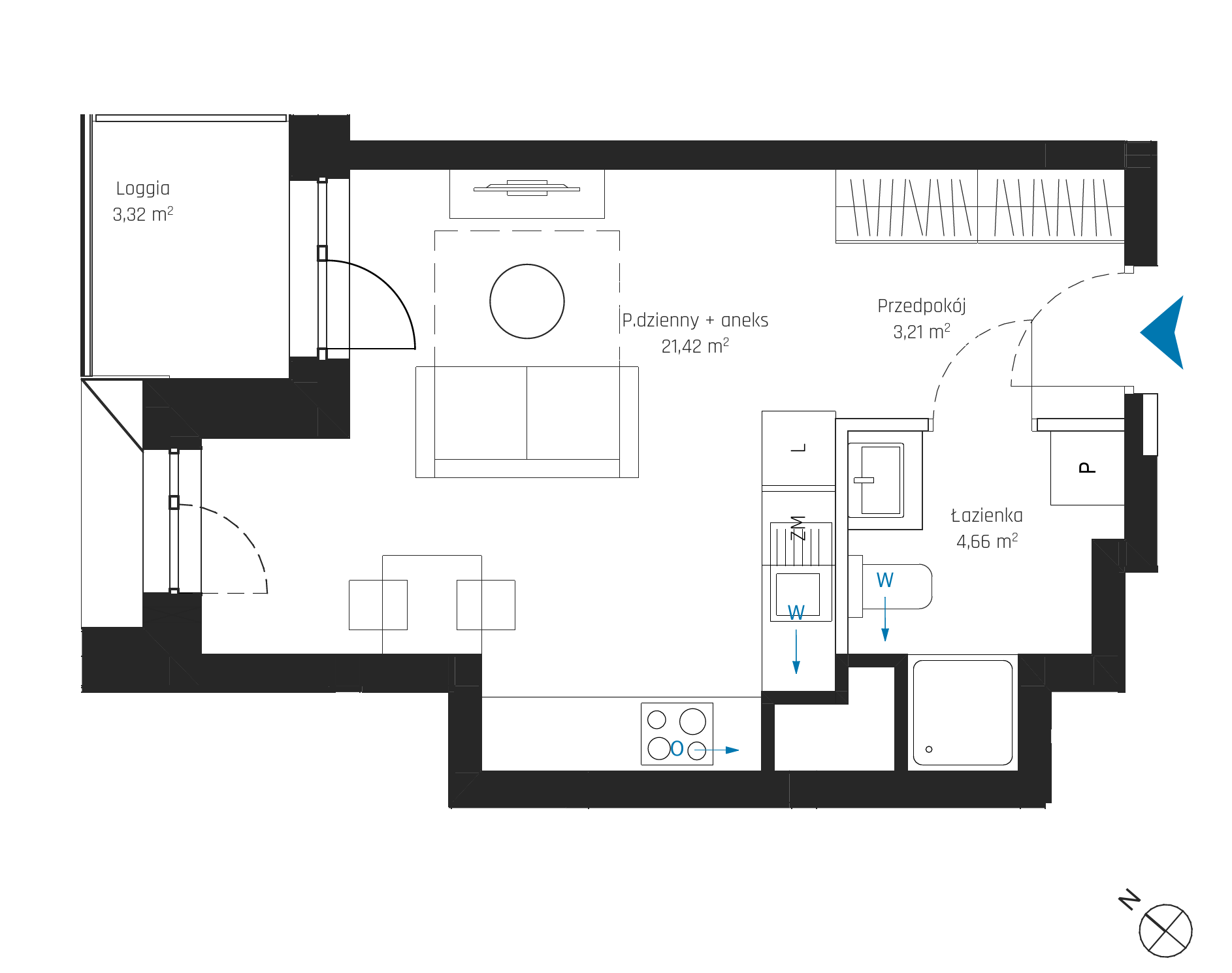 Plan 1 pok. 29m²