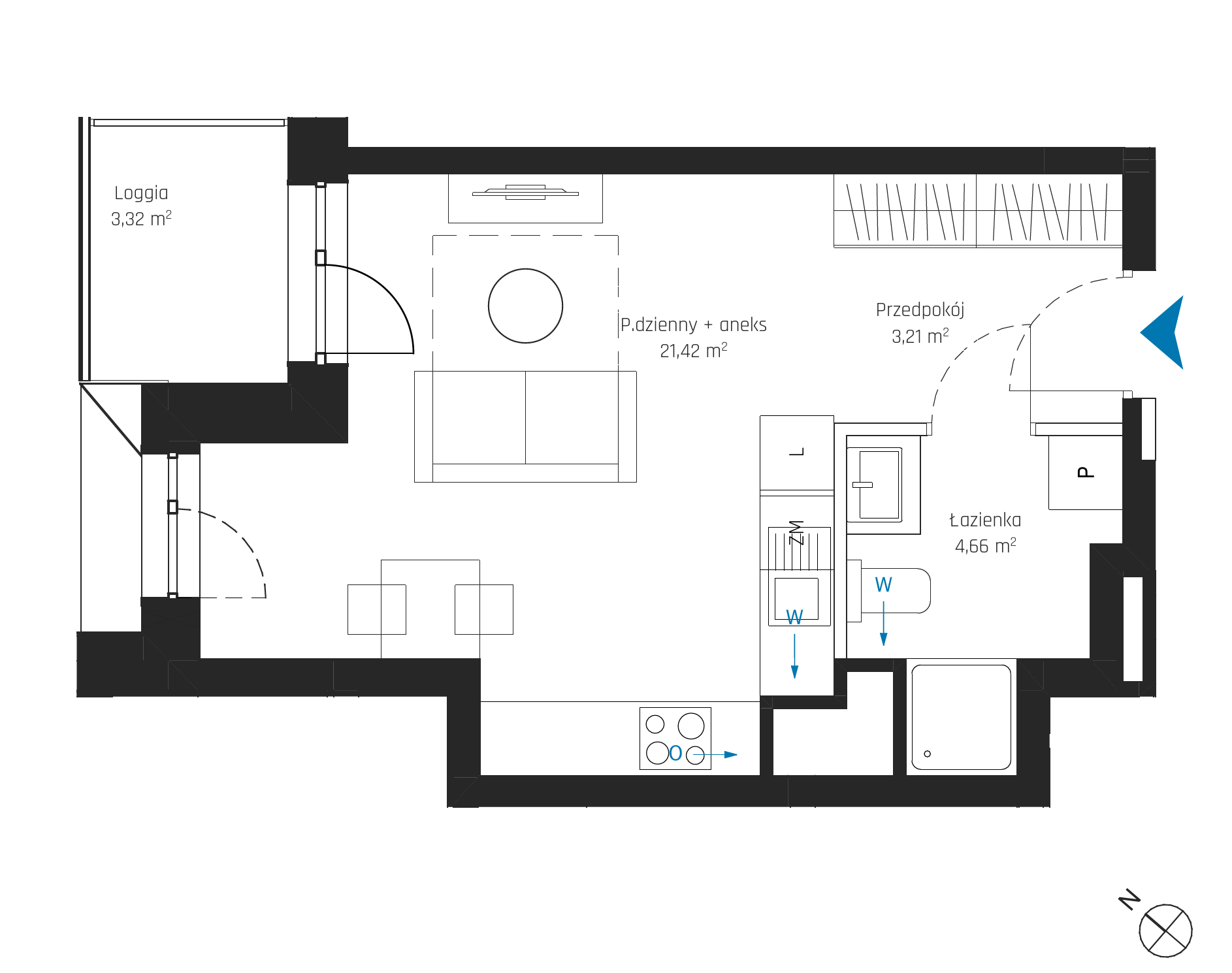 Plan 1 pok. 29m²