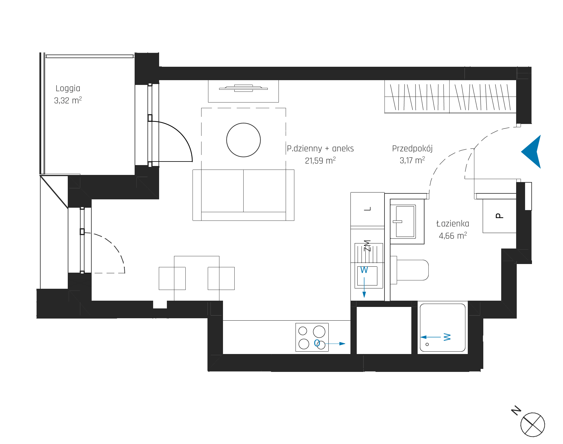 Plan 1 pok. 29m²