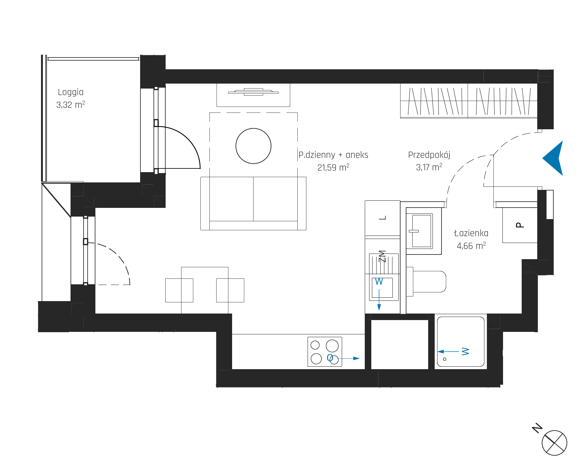 Plan 1 pok. 29m²