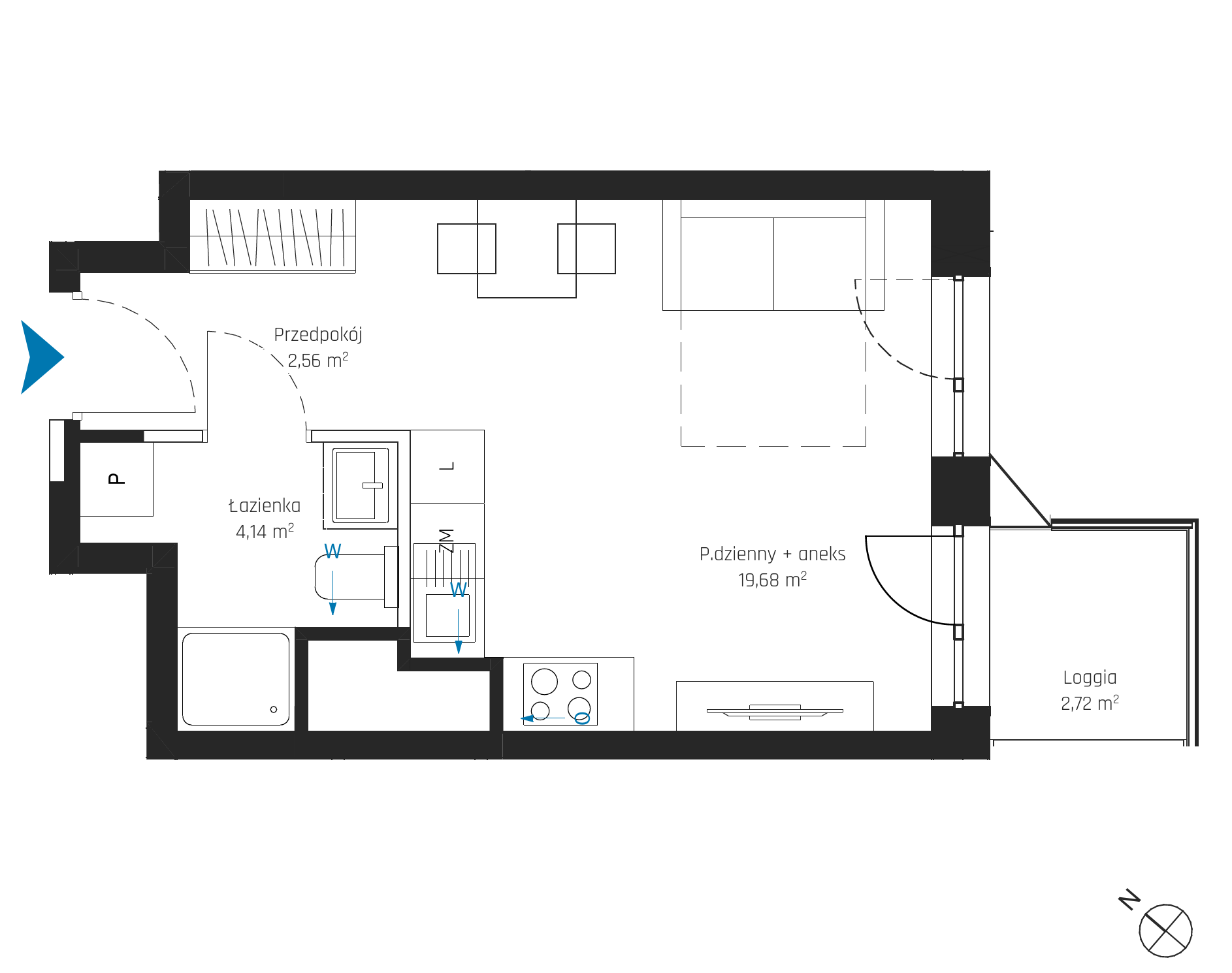 Plan 1 pok. 26m²