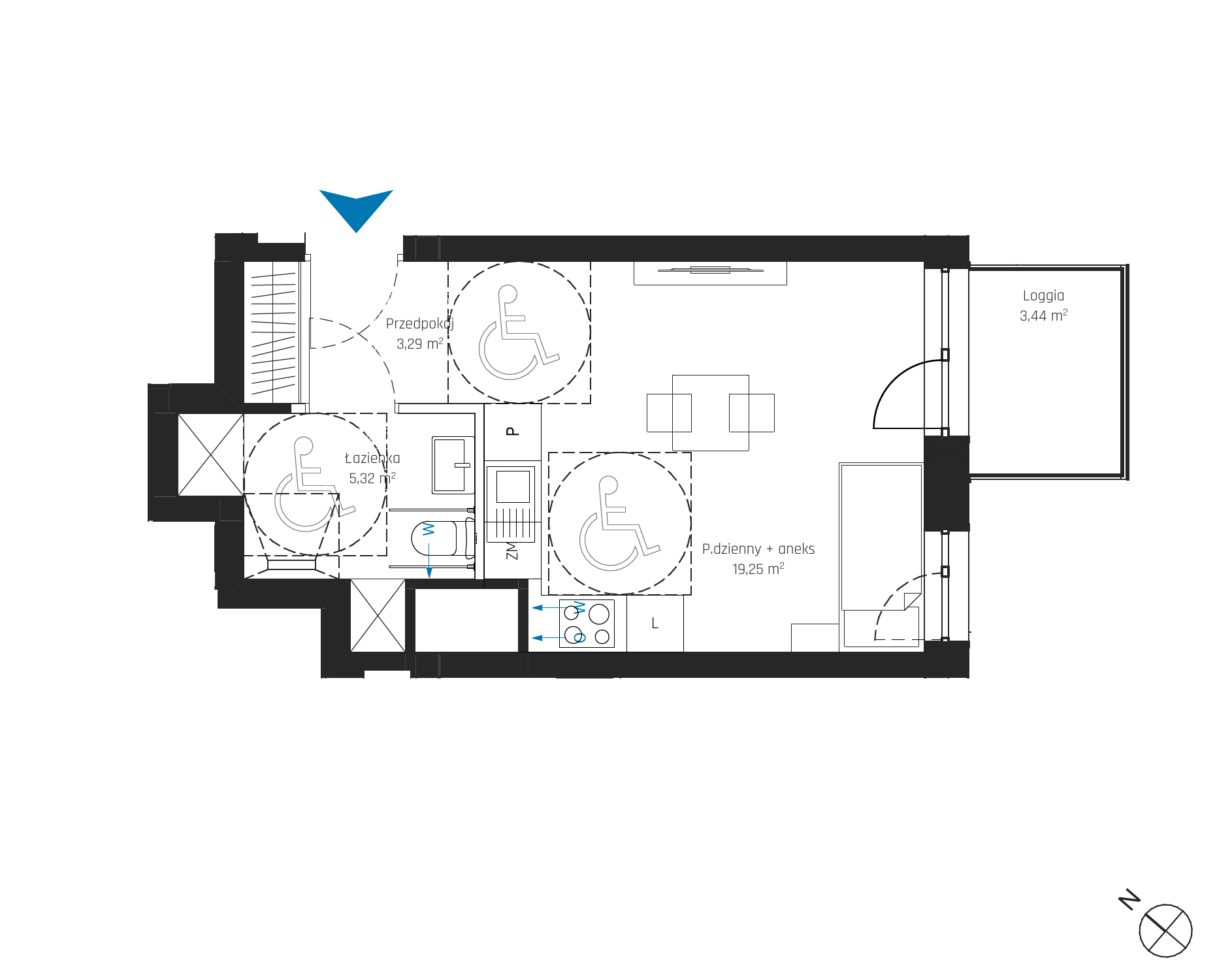 Plan 1 pok. 28m²