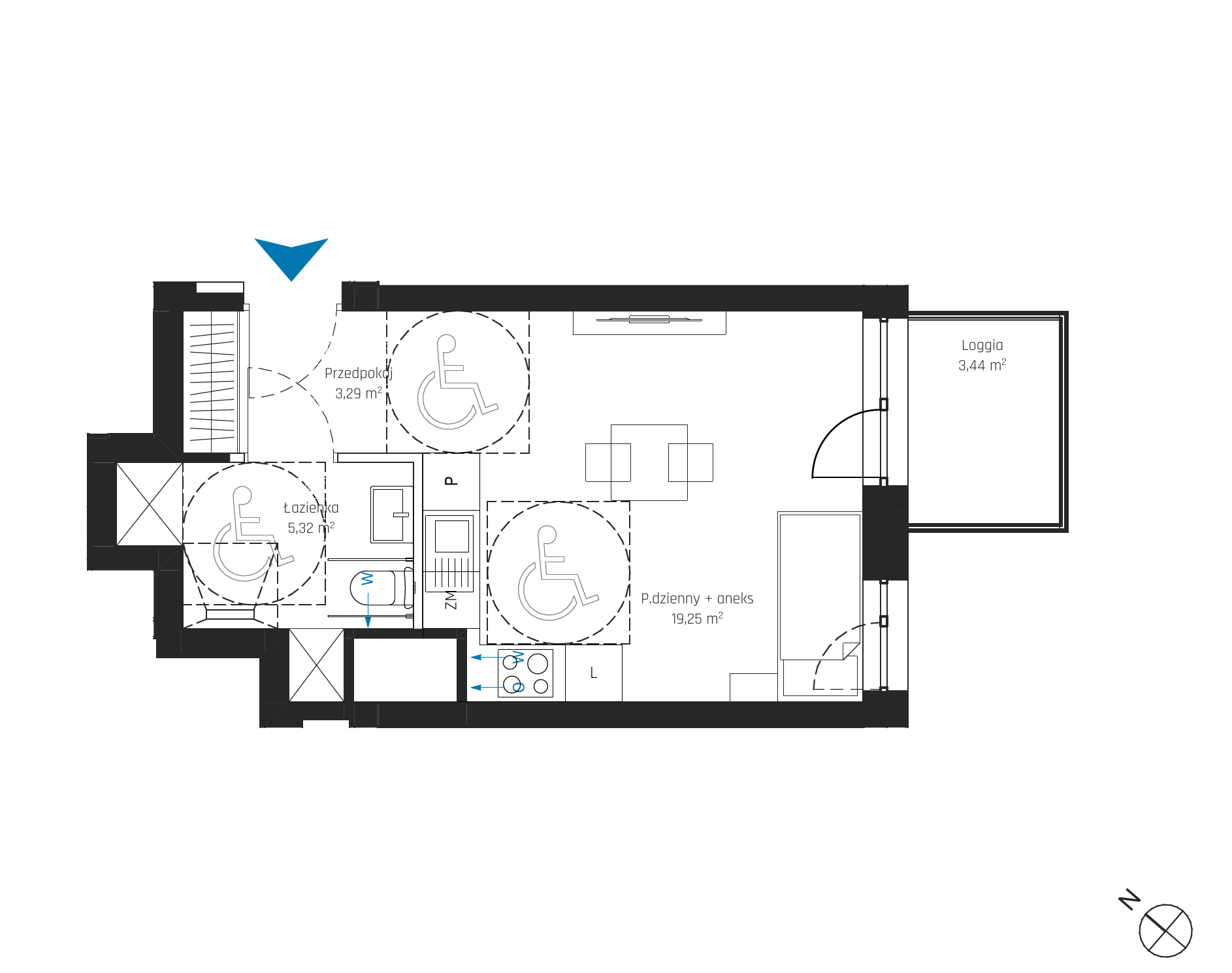 Plan 1 pok. 28m²