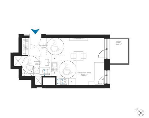 Plan 1 pok. 28m²