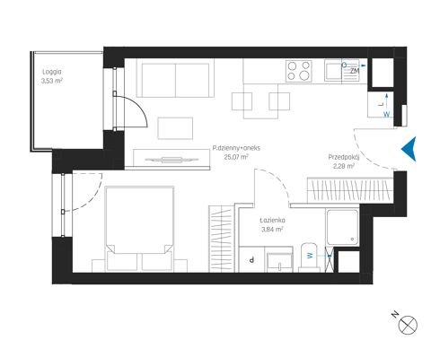 Plan 1 pok. 31m²