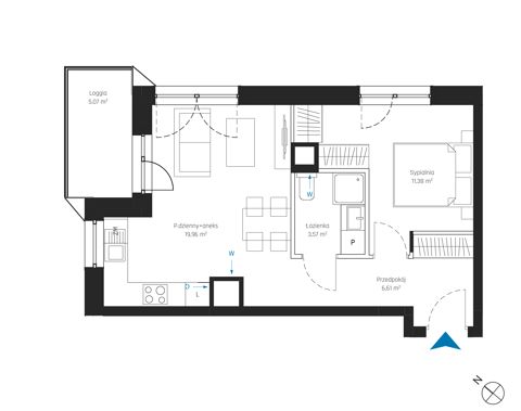 Plan 2 pok. 42m²