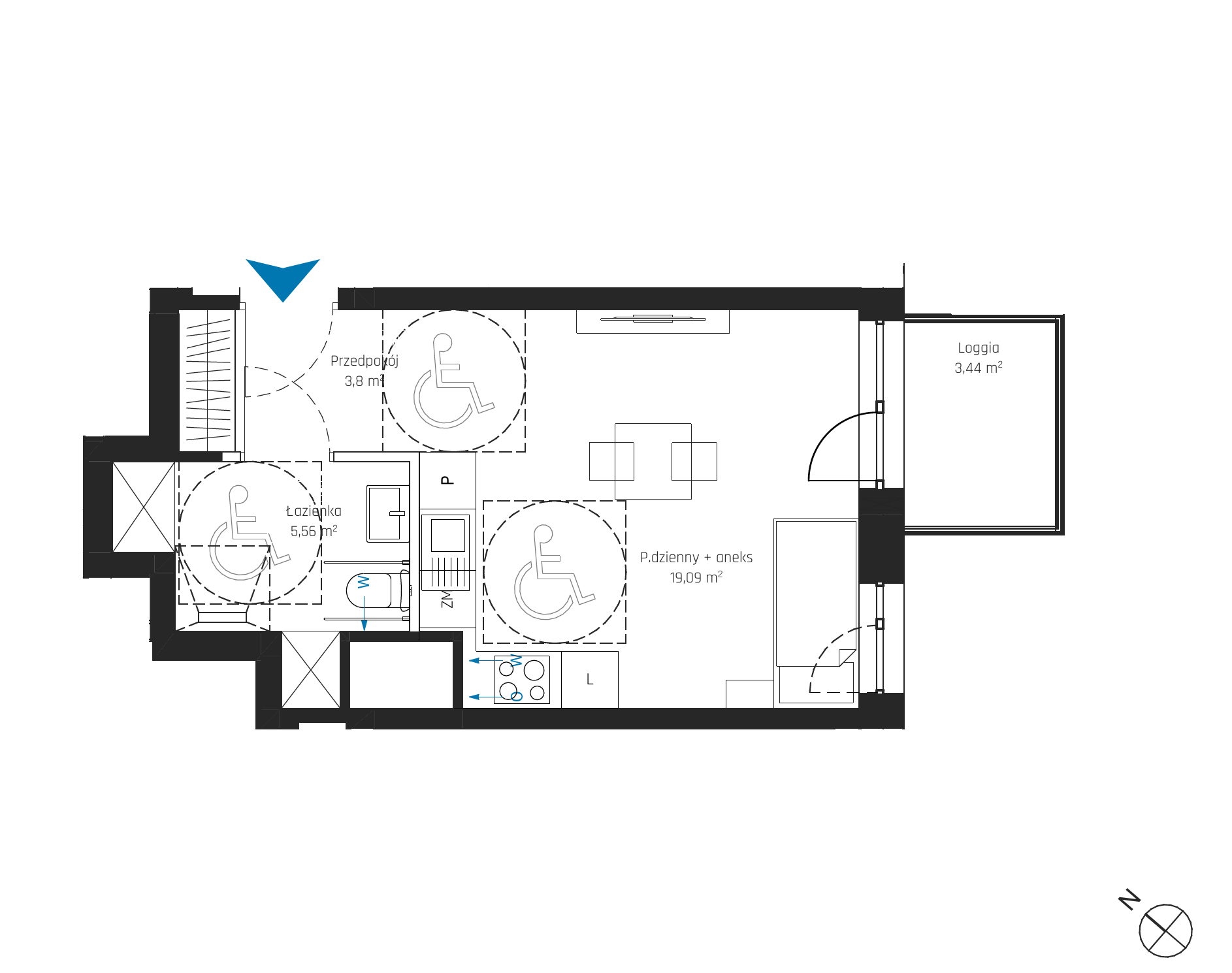 Plan 1 pok. 28m²