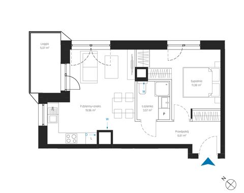 Plan 2 pok. 42m²