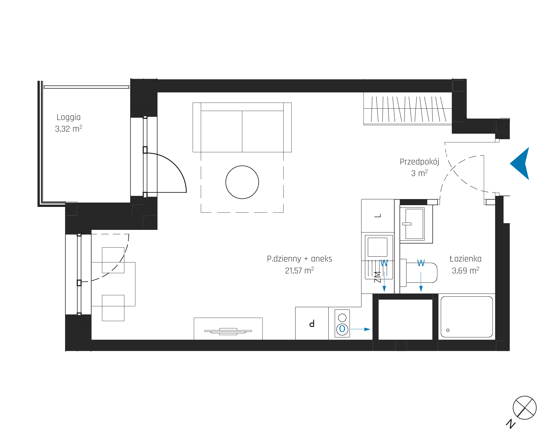 Plan 1 pok. 28m²