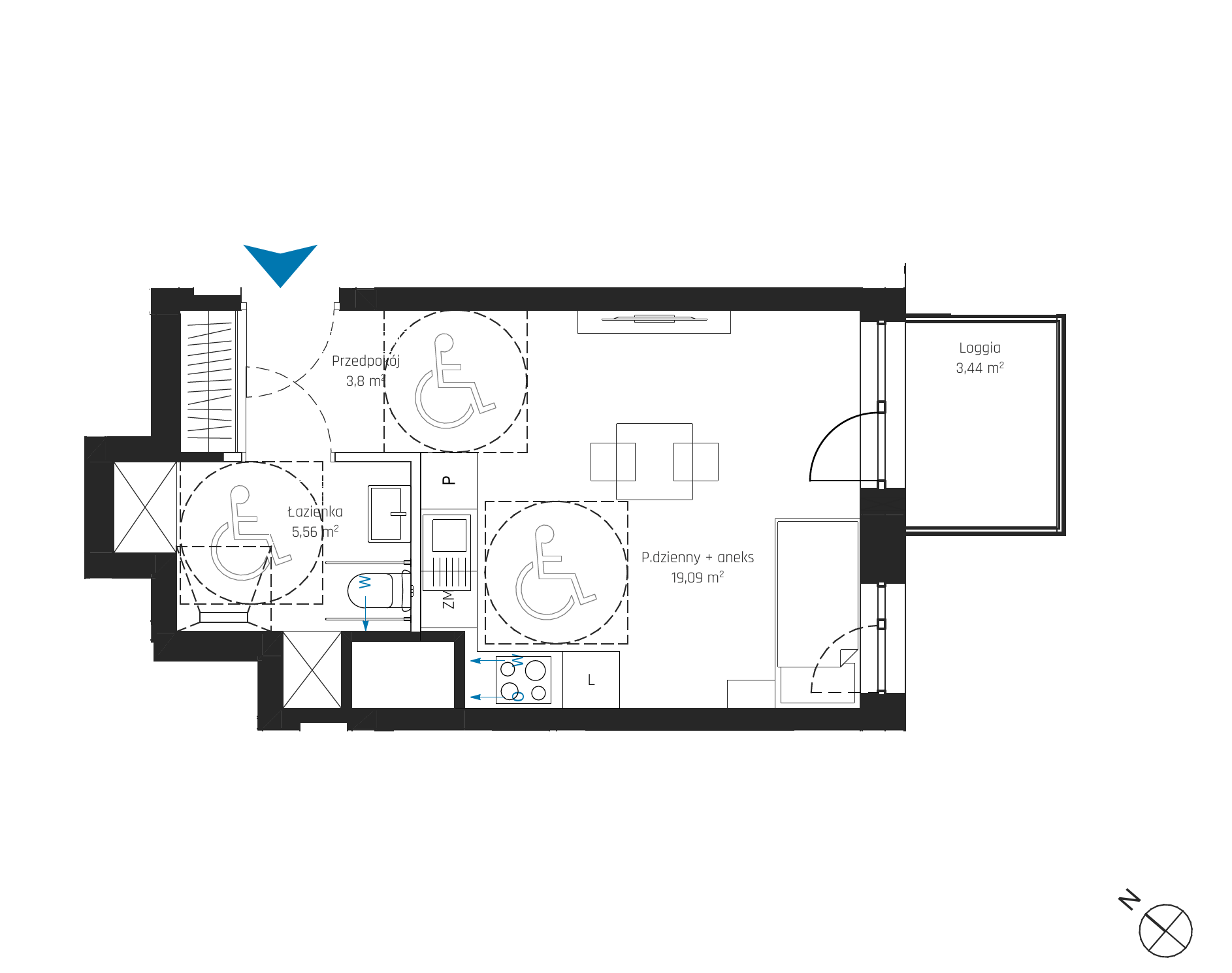 Plan 1 pok. 28m²