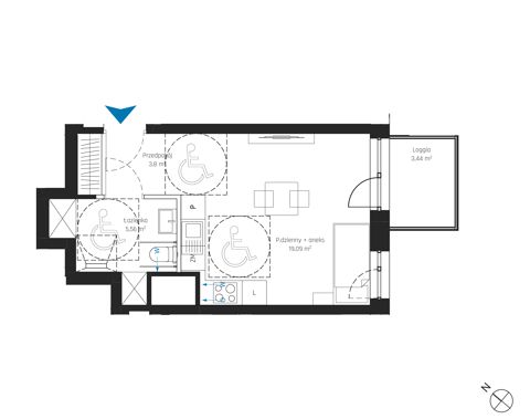 Plan 1 pok. 28m²