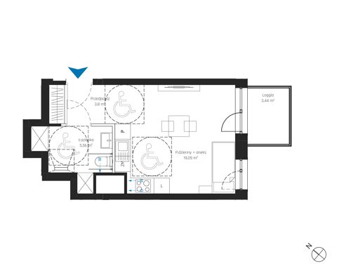 Plan 1 pok. 28m²