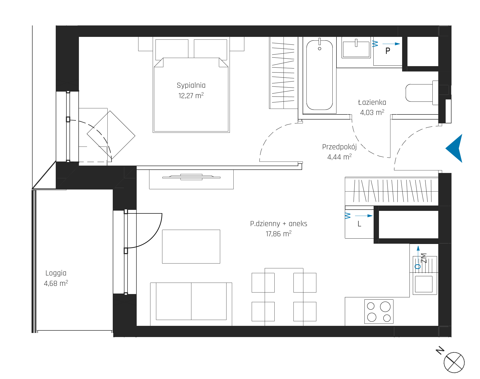 Plan 2 pok. 39m²