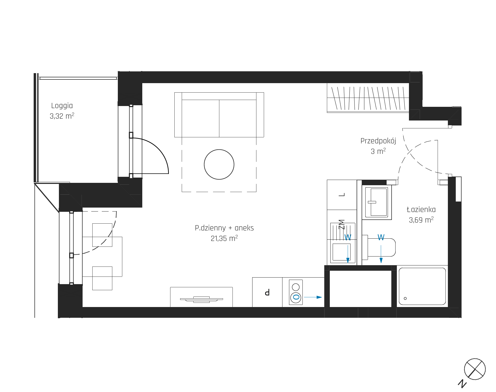 Plan 1 pok. 28m²