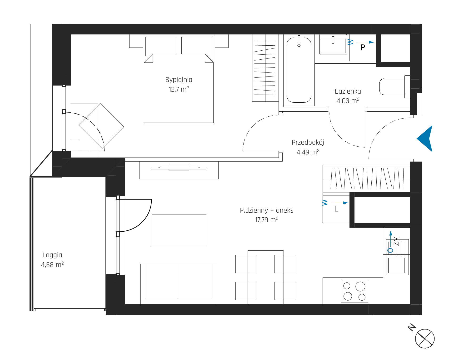 Plan 2 pok. 39m²