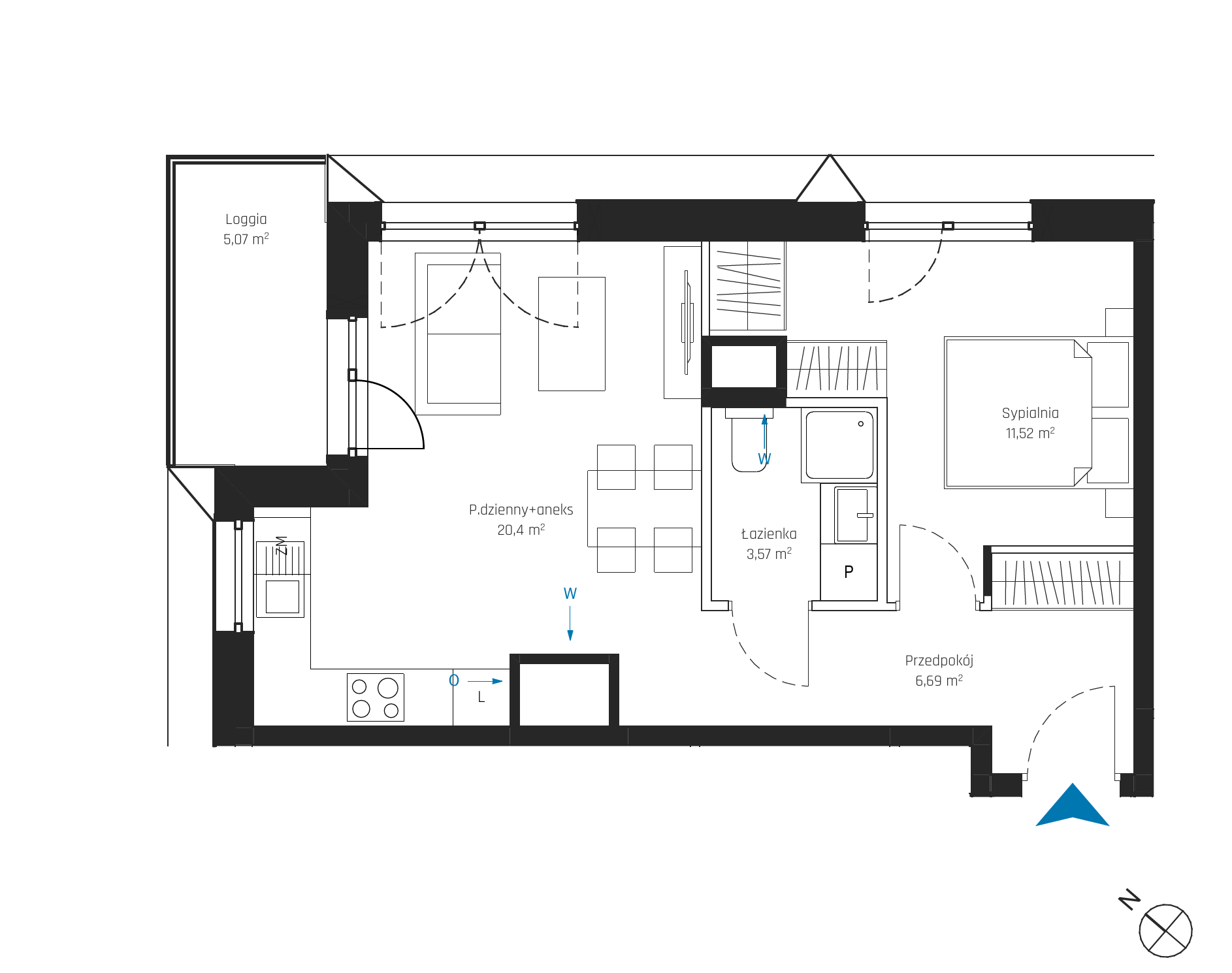 Plan 2 pok. 42m²
