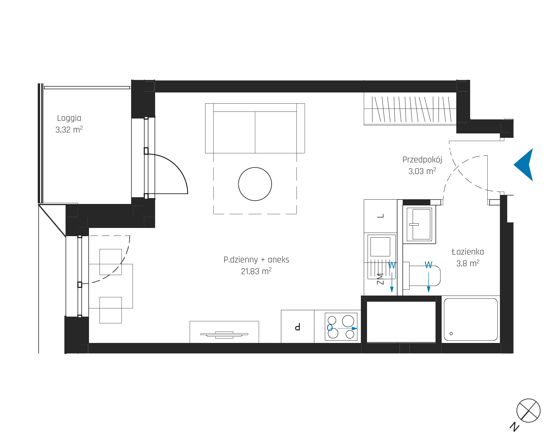 Plan 1 pok. 29m²
