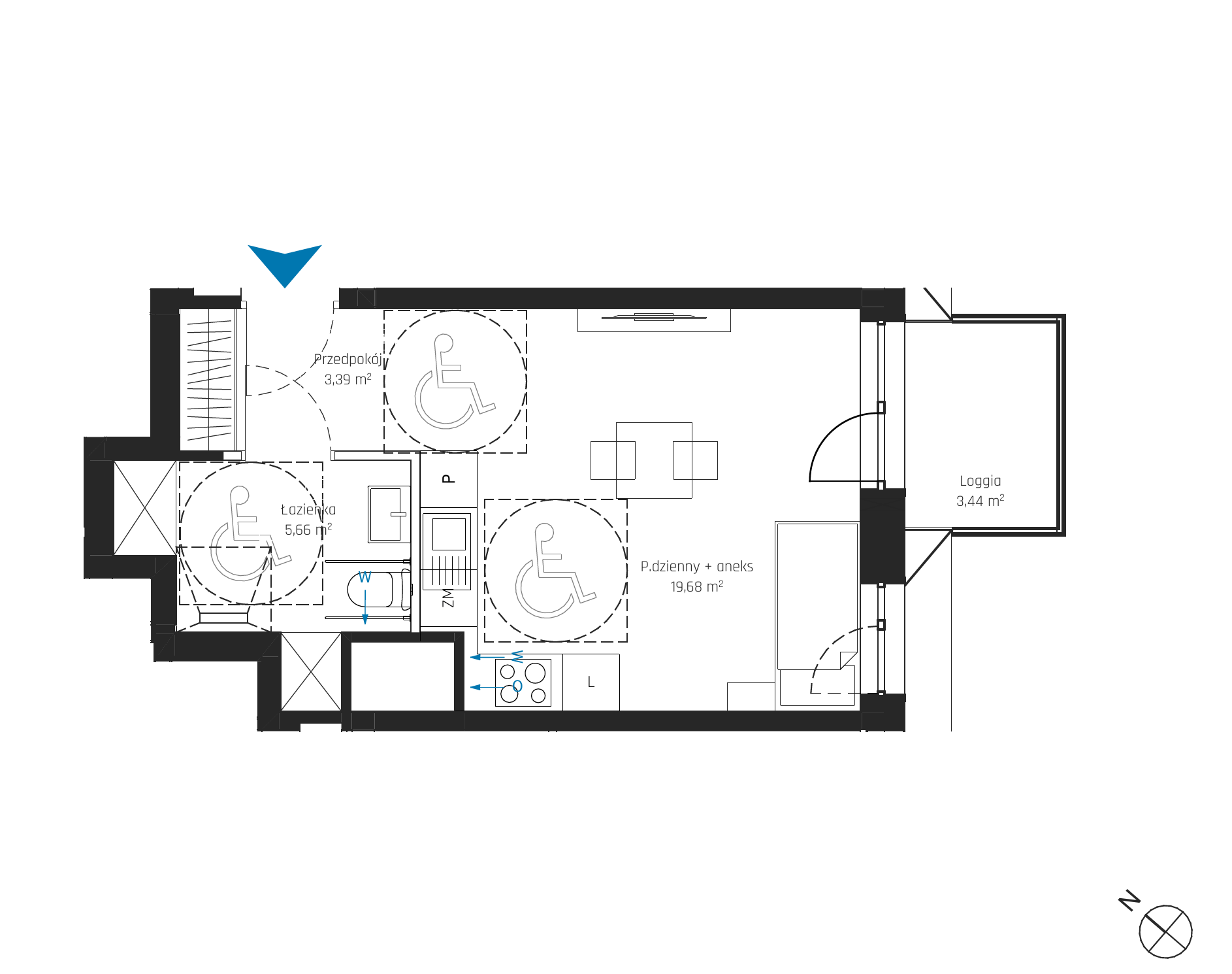 Plan 1 pok. 29m²